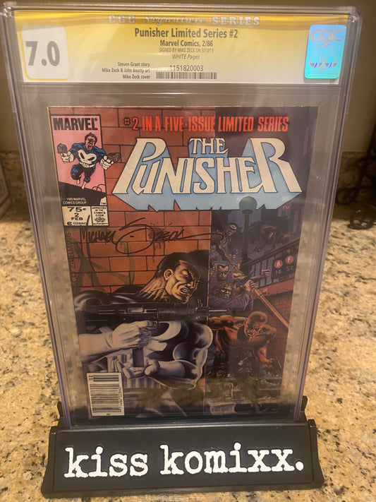 Punisher Limited Series #2 CGC 7.0 signed Mike Zeck